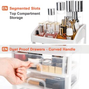 Annvchi Cosmetic Organizer with 3 Drawers Skincare Organizer Suitable for Dressing Tablebathroom Counter and Dressing Table(White) - Image 5