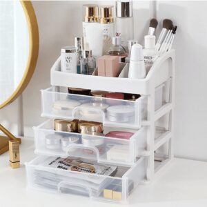 Annvchi Cosmetic Organizer with 3 Drawers Skincare Organizer Suitable for Dressing Tablebathroom Counter and Dressing Table(White) - Image 7