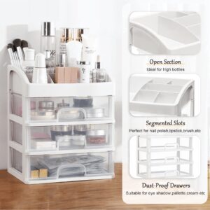 Annvchi Cosmetic Organizer with 3 Drawers Skincare Organizer Suitable for Dressing Tablebathroom Counter and Dressing Table(White) - Image 8