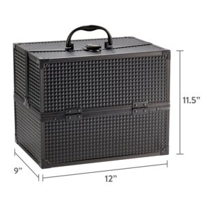 Walmart Large Train Case Cosmetics Organizer with 6 Trays for Travel with Makeup & Accessories, Matte Black, Size 8.6" x 11.8" x 9.4" - Image 7