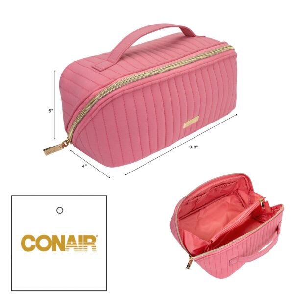 Conair Fold Flat Quilt Pink Cosmetic Bag