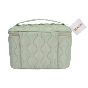 Conair Train Case Quilt 2pc Sage Green Cosmetic Bag