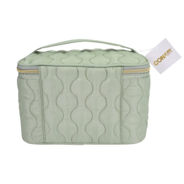 Conair Train Case Quilt 2pc Sage Green Cosmetic Bag