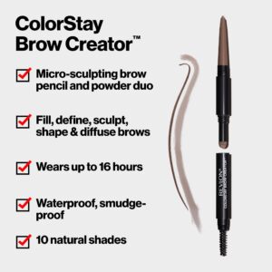 Revlon ColorStay Brow Creator Waterproof Natural Eyebrow Color Pencil, 615 Soft Black, 0.003 oz - Image 3