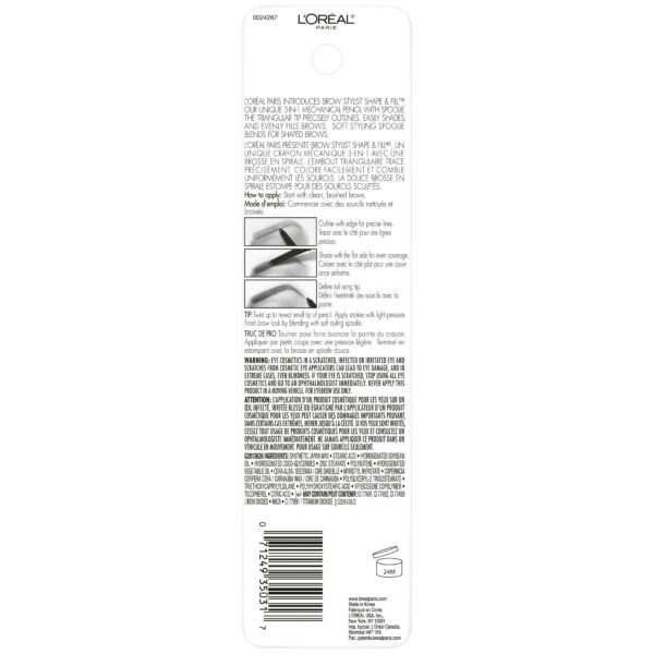 L’Oreal Paris Stylist Shape and Fill Mechanical Eyebrow Makeup Pencil, Dark Blonde