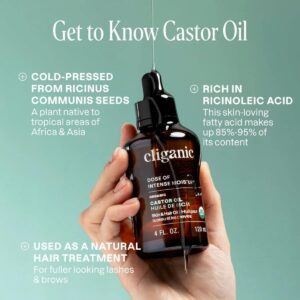 Cliganic Organic Castor Oil, 100% Pure (4oz with Eyelash Kit) - For Eyelashes, Eyebrows, Hair & Skin - Image 3