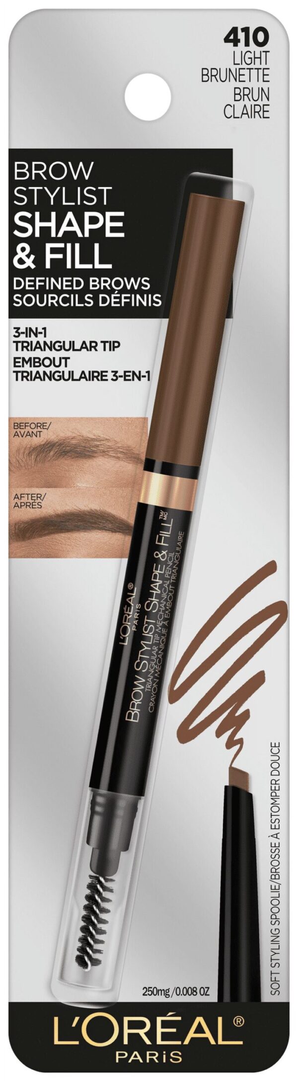 L’Oreal Paris Stylist Shape and Fill Mechanical Eyebrow Makeup Pencil, Dark Blonde