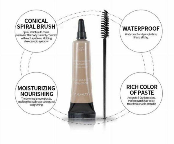 Eyebrow Dye Tint Gel Eye Brow Mascara Cream With Brush Kit Waterproof 1 BLONDE