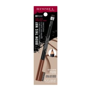 RIMMEL Brow This Way Professional Eyebrow Pencil, 001 Dark Brown, 0.05 oz - Image 15