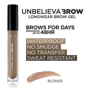 L'Oreal Paris Unbelieva-Brow Longwear Waterproof Tinted Brow Gel, Blonde - Image 12