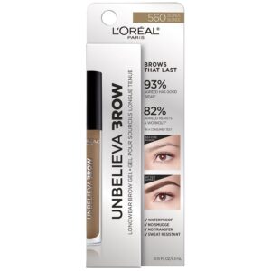 L'Oreal Paris Unbelieva-Brow Longwear Waterproof Tinted Brow Gel, Blonde - Image 13