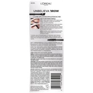 L'Oreal Paris Unbelieva-Brow Longwear Waterproof Tinted Brow Gel, Blonde - Image 46