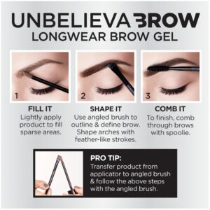L'Oreal Paris Unbelieva-Brow Longwear Waterproof Tinted Brow Gel, Blonde - Image 61