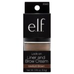 e.l.f. Lock on Liner and Brow Cream, Medium Brown, 0.19 oz