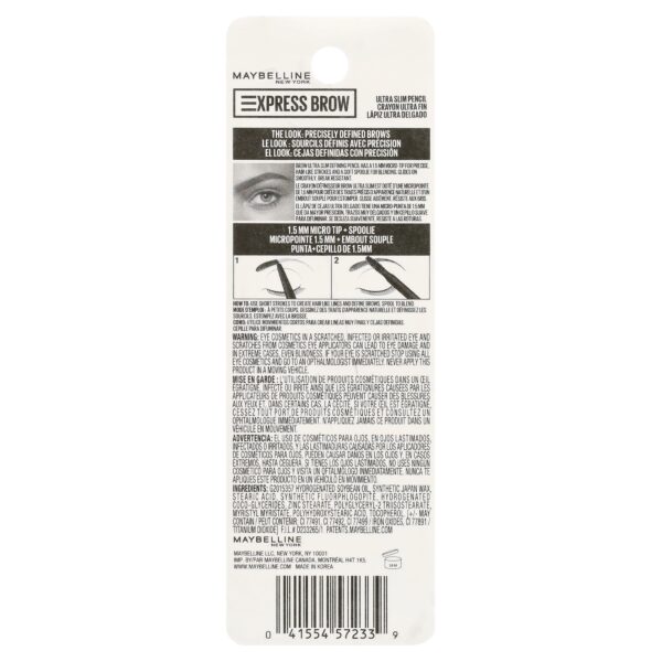 Maybelline Express Brow Ultra Slim Pencil Eyebrow Makeup, Deep Brown