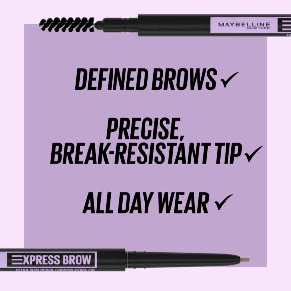 Maybelline Express Brow Ultra Slim Pencil Eyebrow Makeup, Deep Brown