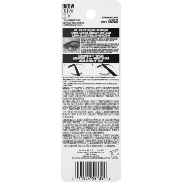Maybelline Express Brow Ultra Slim Pencil Eyebrow Makeup, Deep Brown