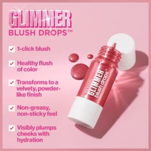 Revlon Glimmer Blush Drops, Liquid Cheek Blush, 103 Field of Roses, 0.32 fl oz - Image 3