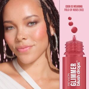 Revlon Glimmer Blush Drops, Liquid Cheek Blush, 102 Pink It Over, 0.32 fl oz - Image 12