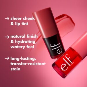 e.l.f. Sheer For It Blush Tint, Buildable Stain For Lips + Cheeks, Left On Red, 0.22 fl oz - Image 6