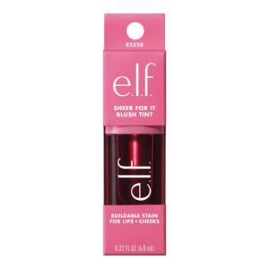 e.l.f. Sheer For It Blush Tint, Buildable Stain For Lips + Cheeks, Left On Red, 0.22 fl oz - Image 13