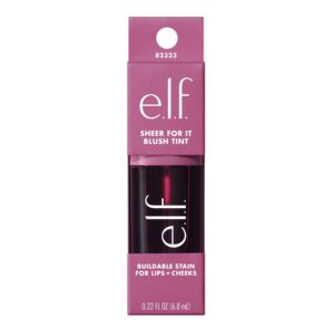 e.l.f. Sheer For It Blush Tint, Buildable Stain For Lips + Cheeks, Left On Red, 0.22 fl oz - Image 20