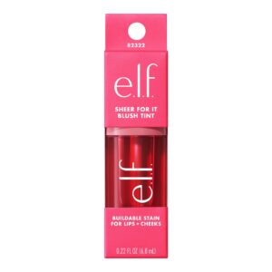 e.l.f. Sheer For It Blush Tint, Buildable Stain For Lips + Cheeks, Left On Red, 0.22 fl oz - Image 34
