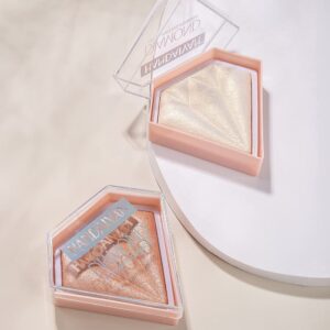 BEUKING Face Glitter Blush Pink Shimmer Highlighter Blusher Powder Facial Contour Corrector Shine Rouge, Highlighter Diamond Dust, Illuminator Long Lasting Skin Finishing Palette (01 Pearl White) - Image 11