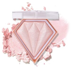 BEUKING Face Glitter Blush Pink Shimmer Highlighter Blusher Powder Facial Contour Corrector Shine Rouge, Highlighter Diamond Dust, Illuminator Long Lasting Skin Finishing Palette (01 Pearl White) - Image 24
