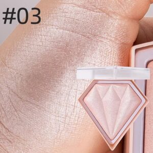 BEUKING Face Glitter Blush Pink Shimmer Highlighter Blusher Powder Facial Contour Corrector Shine Rouge, Highlighter Diamond Dust, Illuminator Long Lasting Skin Finishing Palette (01 Pearl White) - Image 25