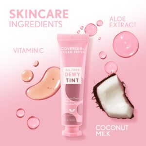 COVERGIRL Clean Fresh All Over Dewy Tint, Dreamy Pink 400, 0.33 fl oz - Image 16
