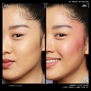 NYX Professional Makeup Wonder Stick Blush, Cream Blush Contour Stick, Coral + Deep Peach - Image 17