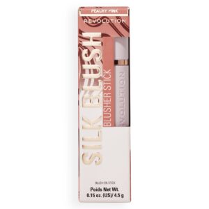 Revolution Skin Silk Marble Blush Stick Peachy Pink - Image 4