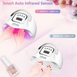 DEISNGB UV LED Nail Lamp, Nail dryer, 280W Fast UV Light for Nails Gel Polish, Professional Curing with 4 Timer Setting Auto Sensor, LED Gel Nail Dryer for Fingernail and Toenail Home Salon Use