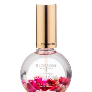 Blossom Strawberry Scented Cuticle Oil, Hydrating, Moisturizing, Strengthening, Infused with Real Flowers, 1 fl. oz.