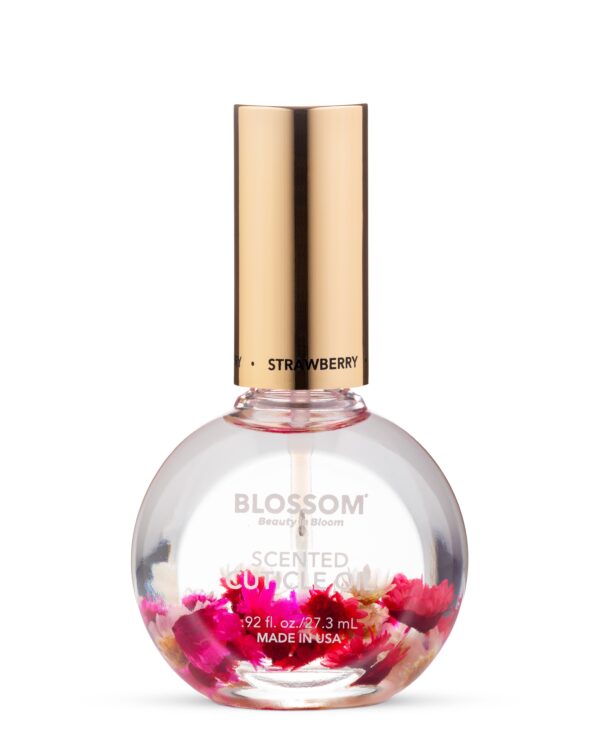 Blossom Strawberry Scented Cuticle Oil, Hydrating, Moisturizing, Strengthening, Infused with Real Flowers, 1 fl. oz.