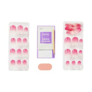 KISS imPRESS Design Press on Nails, Secretly Yours, Pink, Short Oval, 30 Count - Image 3