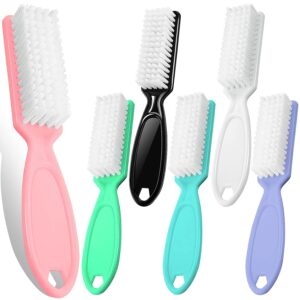 Nail Brush for Cleaning Fingernails, Nail Brush Handle Grip Cleaning Brush for Nail and Toenail Foot, Nail Dust Brush Manicure Pedicure Tools Scrubbing Brush Women Men Home Salon (6 Pack)