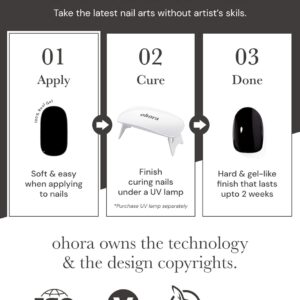 Ohora Semi Cured Gel Nail Strips (N Dreaming) – Works with Any UV Nail Lamps, Salon-Quality, Long Lasting, Easy to Apply & Remove – Includes 2 Prep Pads, Nail File & Wooden Stick