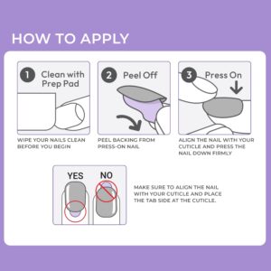 KISS imPRESS No Glue Needed Press On Nails, Design, Spoonful Joy, Blue, Medium Coffin, 30 Count