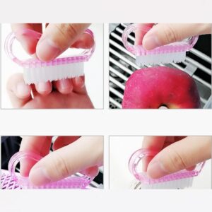 Cleaner Finger Nail Scrub Brush Nail Hand Scrubbing Cleaning Brush Plastic Handle NailTransparent Handle Nail Brush Nail Brushes