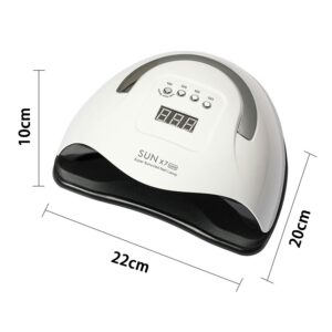 Airkoul UV LED Nail Lamp 220W, 57 LEDs Fast Dry Gel Light Nail Dryer,Portable Handle Curing Lamp 4 Timer Setting,Large Space Automatic Sensor