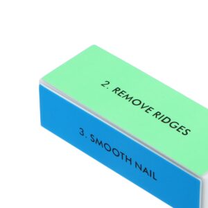 Unique Bargains 2 Pcs 4‑in‑1 Nail Buffer Block Smooth & Shine Block 4 Color Blue Pink White Green Stainless Steel - Image 6