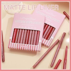 Firstfly 12 Colors Matte Retractable Lip Liner Pencil Set,High Pigment Velvet Nude Collection Makeup Waterproof Long Wear Lip Gloss,Slim Smooth Long Lasting Lip Liner for Women Beauty Makeup - Image 3