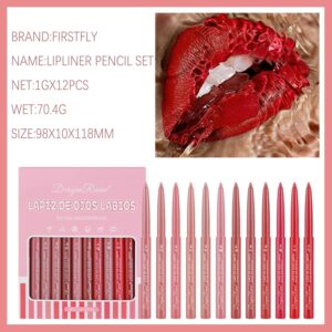 Firstfly 12 Colors Matte Retractable Lip Liner Pencil Set,High Pigment Velvet Nude Collection Makeup Waterproof Long Wear Lip Gloss,Slim Smooth Long Lasting Lip Liner for Women Beauty Makeup - Image 4