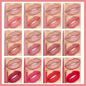 Firstfly 12 Colors Matte Retractable Lip Liner Pencil Set,High Pigment Velvet Nude Collection Makeup Waterproof Long Wear Lip Gloss,Slim Smooth Long Lasting Lip Liner for Women Beauty Makeup - Image 7