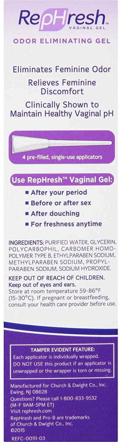 RepHresh Odor Eliminating Gel, Unscented, 0.07 Oz, 2 Pack