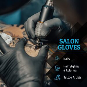 Hand-E Nitrile Gloves (Small) 100 Count - Disposable, Black, Powder and Latex Free Gloves - Image 7