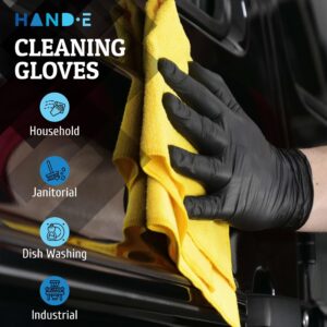 Hand-E Nitrile Gloves (Small) 100 Count - Disposable, Black, Powder and Latex Free Gloves - Image 8