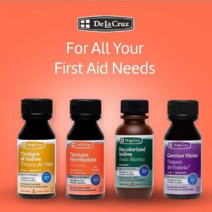 De La Cruz Tincture of Iodine First Aid Natural Antiseptic Tintura De Yodo 2% Sol. 1 Fl Oz - Image 8